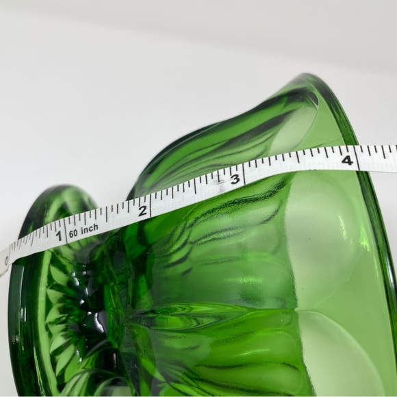 Vintage Candy Dish Bowl Pedestal Collectible Anchor Hocking Forest Emerald Green - Picture 10 of 12